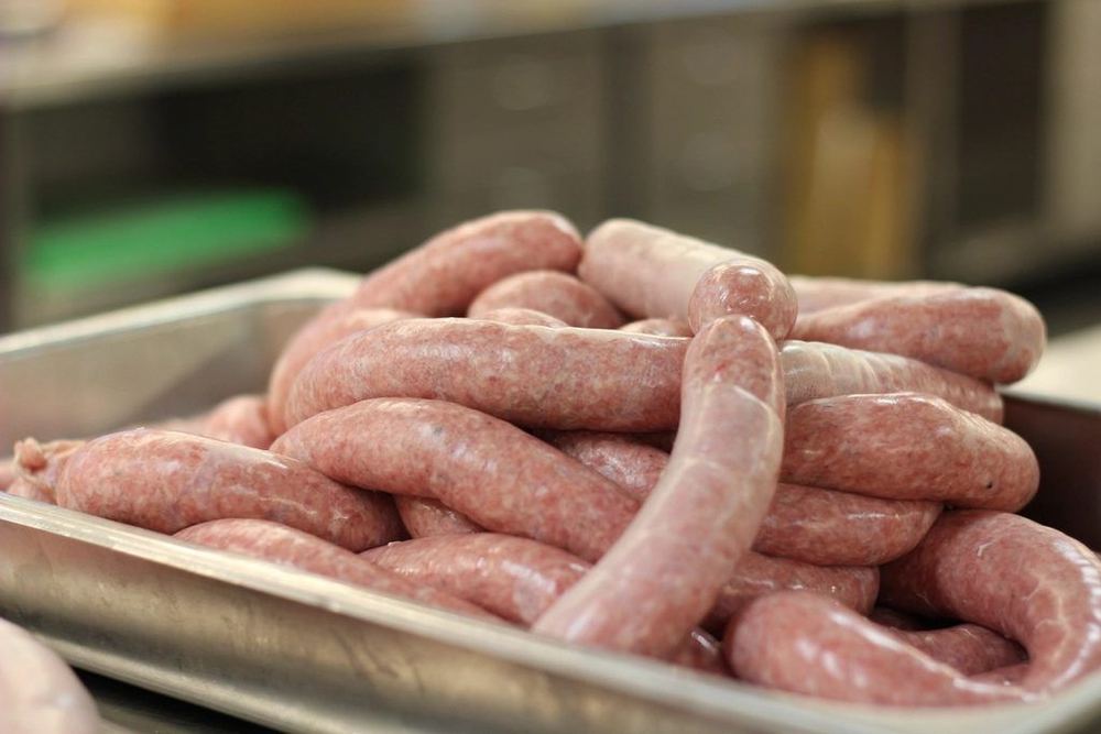 Fresh sausages made on site